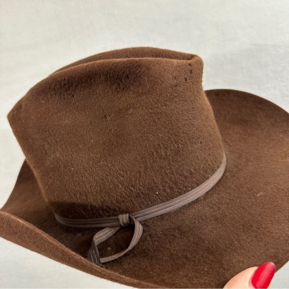 Dobbs West brown felt cowboy hat distressed vintage western - Picture 10 of 16